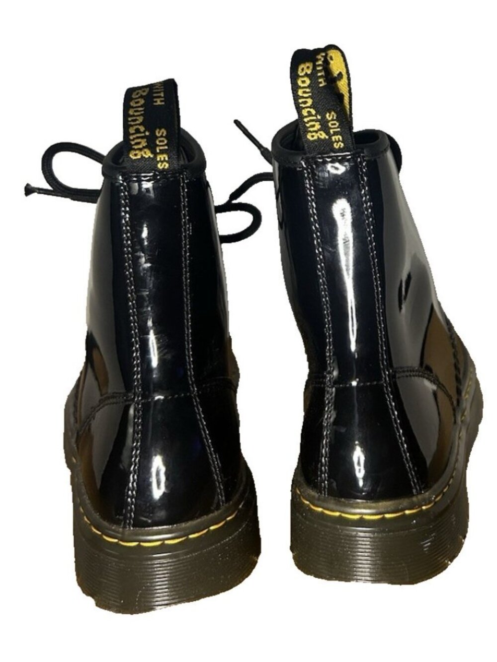 Dr Martens Zavala Black Patent Leather Combat Boots Womens Size 7 US UK 5 EU 38 - Picture 7 of 8